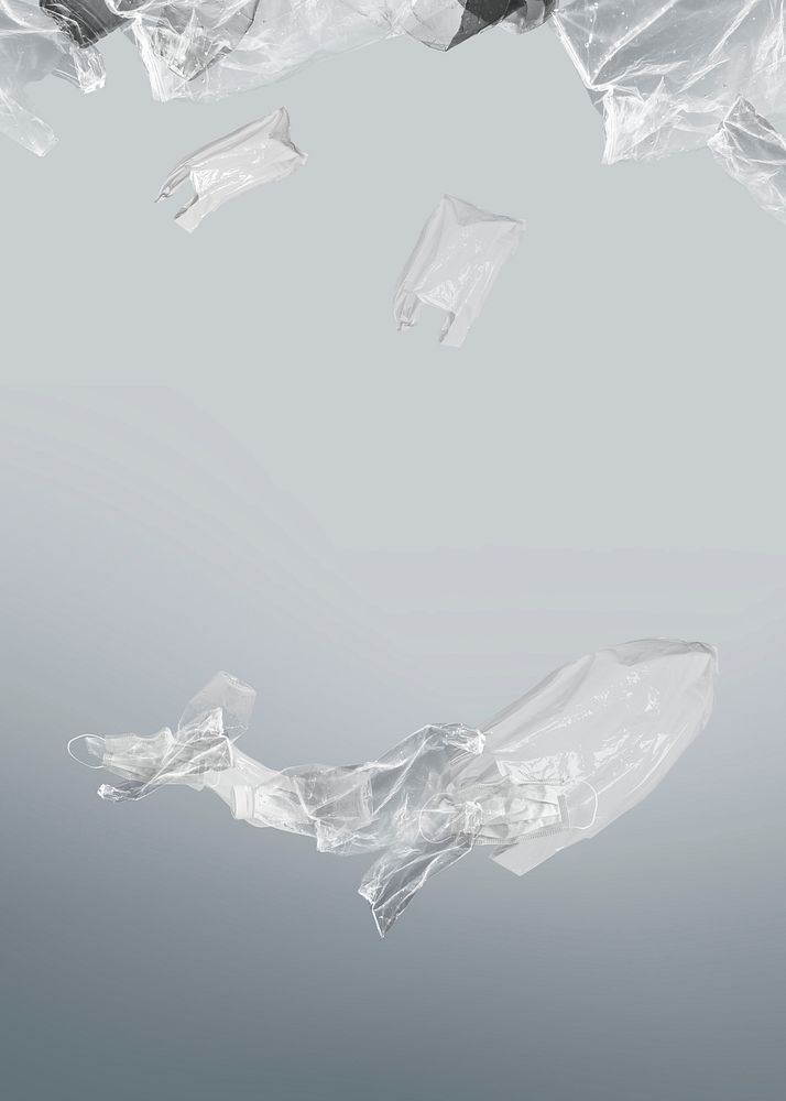 Ocean pollution campaign plastic bags sinking mixed media