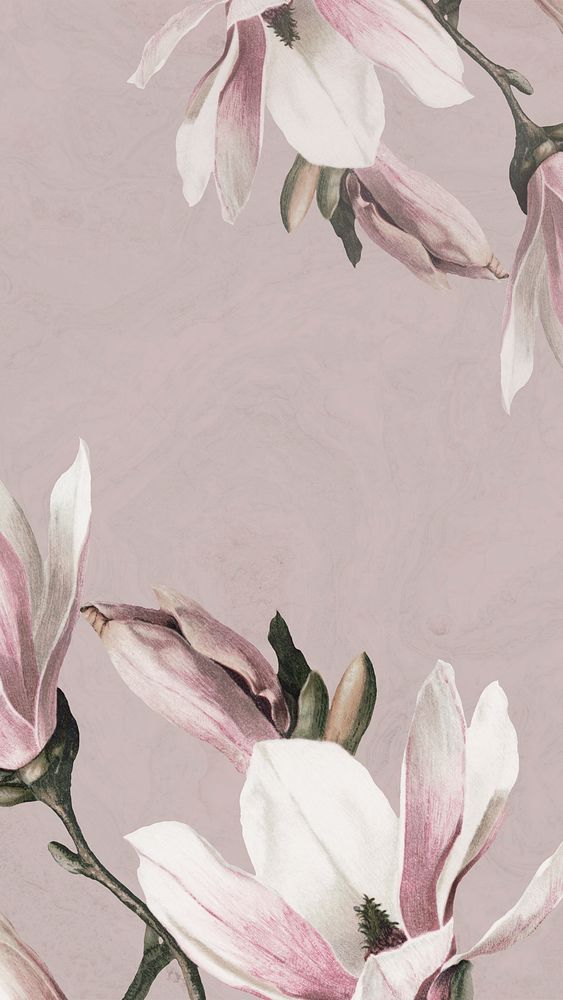 Mobile lockscreen with magnolia background