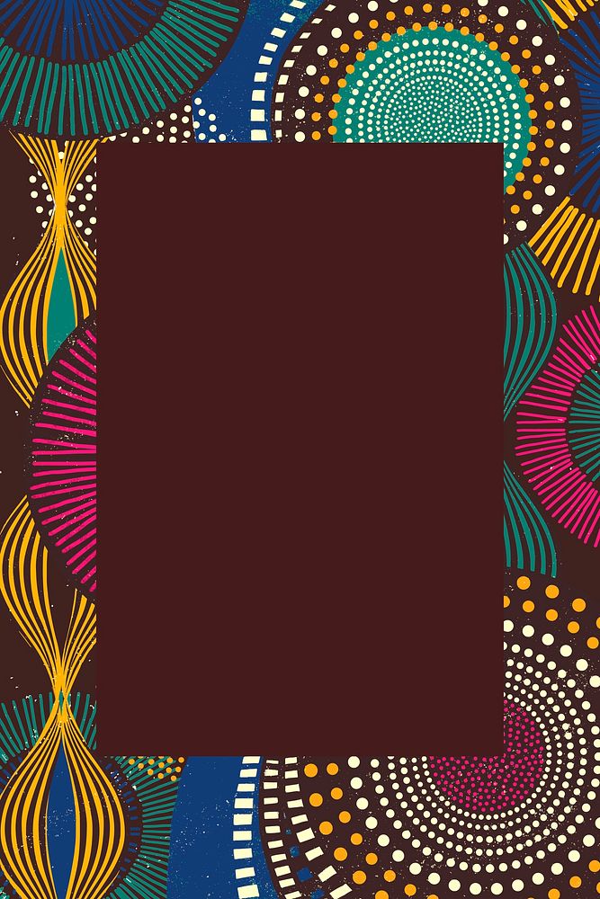 Ethnic frame vector illustration with tribal pattern