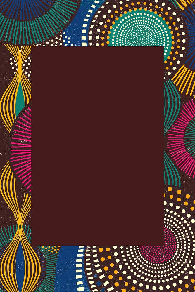 Ethnic frame psd illustration with tribal pattern