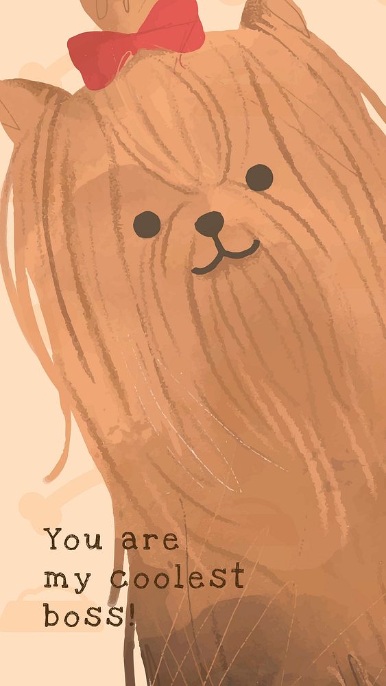 Yorkshire terrier template vector cute dog quote social media story, you are my coolest boss