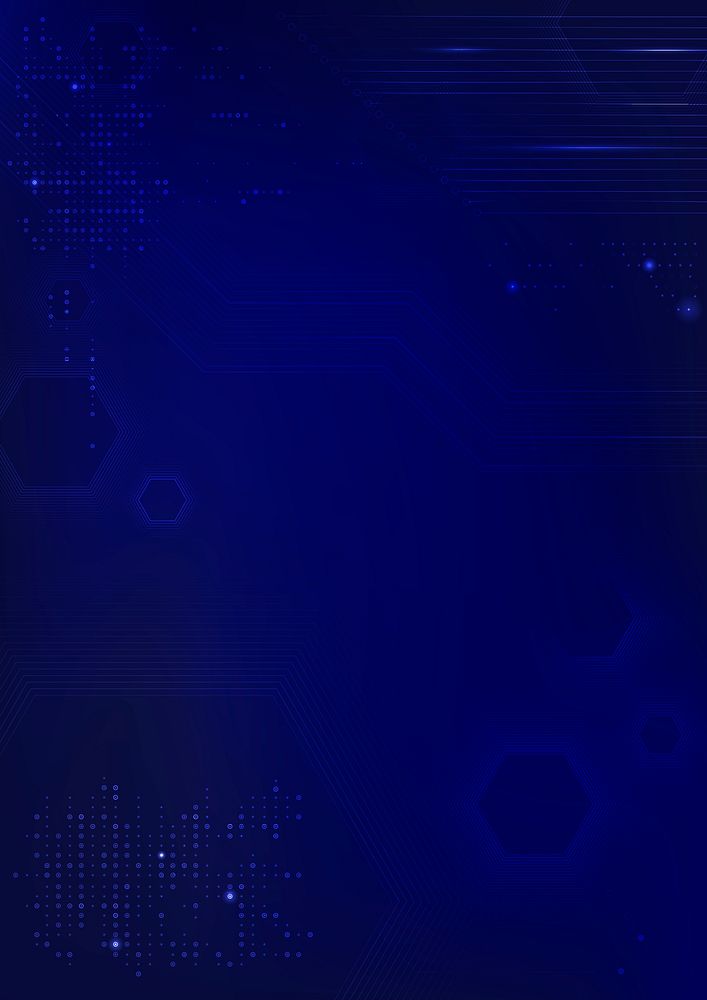 Blue data technology background psd with circuit board