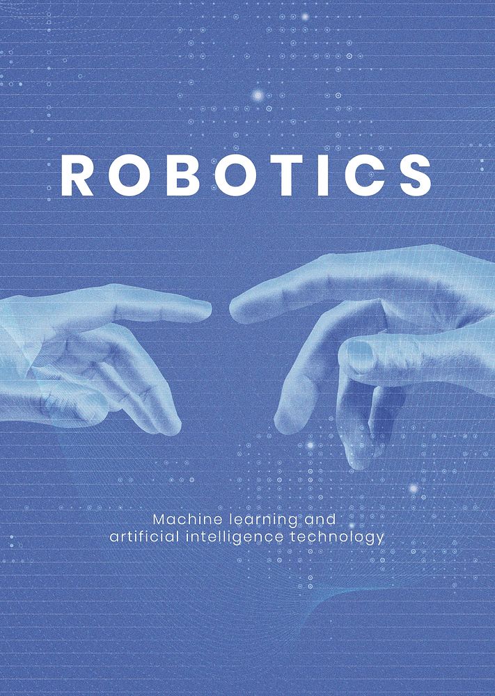 Robotic technology poster template vector AI futuristic innovation