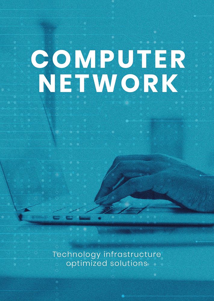 Computer network technology template vector business poster