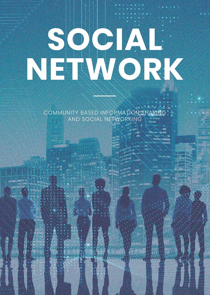 Social network technology computer business poster