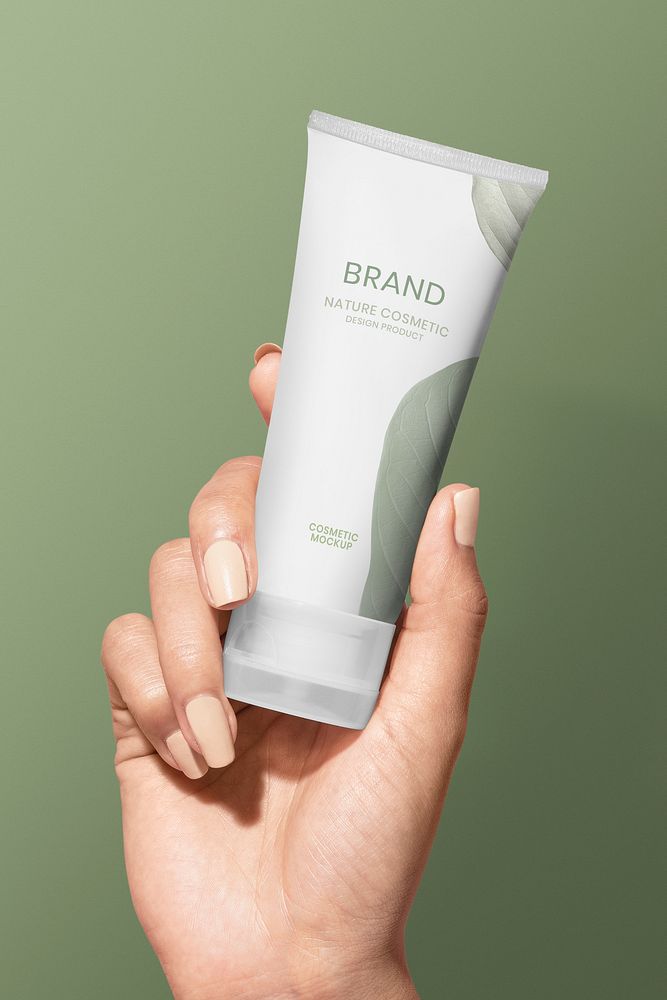 Skincare tube mockup psd box for beauty brands