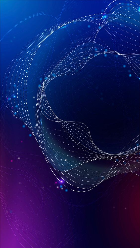 Virtual assistant circle background vector purple gradient disruptive technology