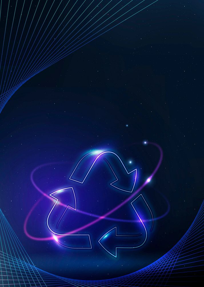 Recycle background vector in dark blue tone