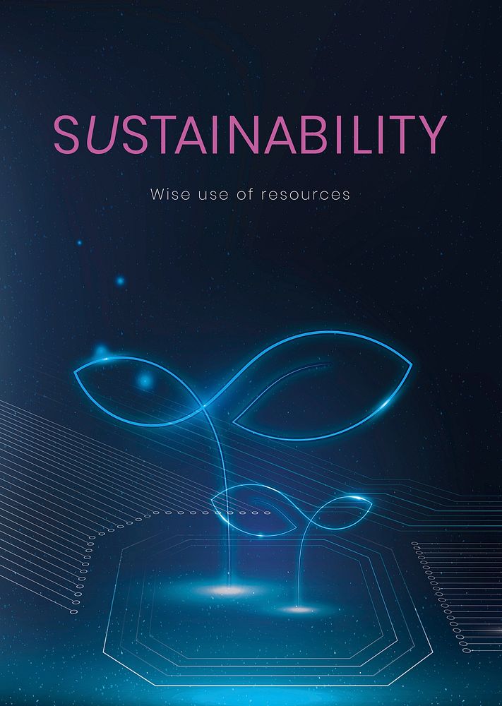 Sustainability environment poster template vector