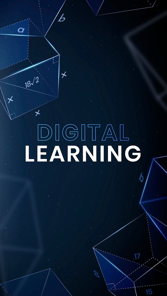 Digital learning education template vector technology social media story
