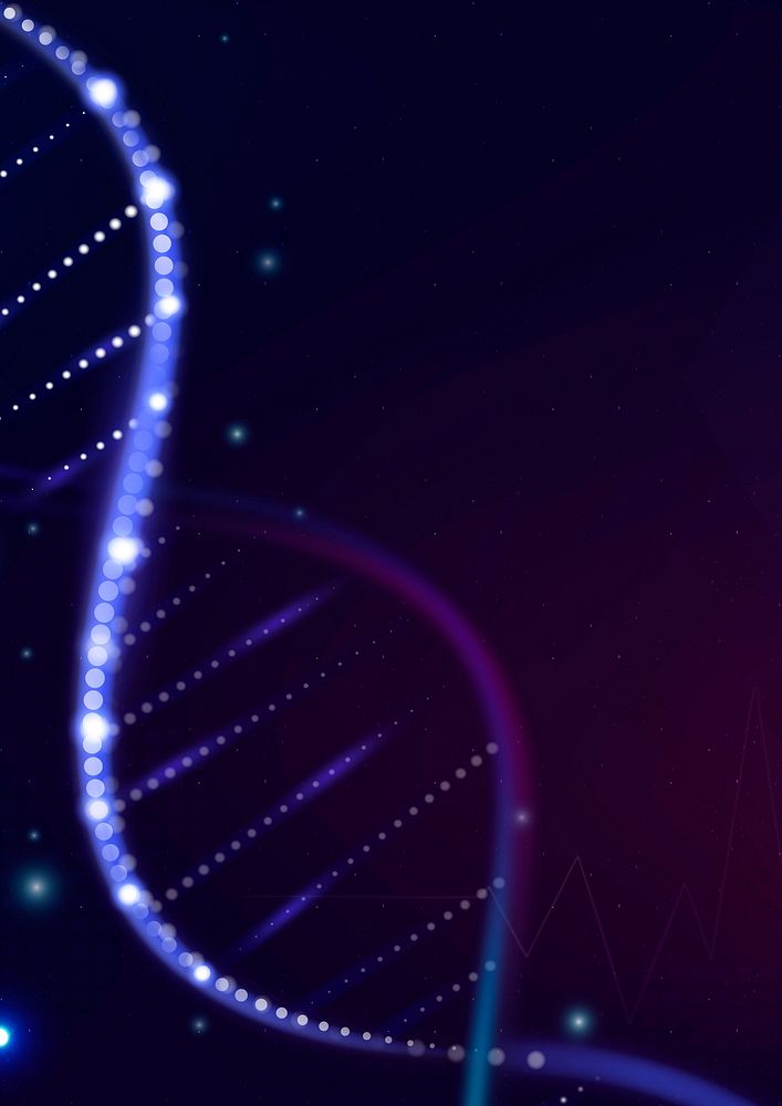 DNA biotechnology science background in purple futuristic style