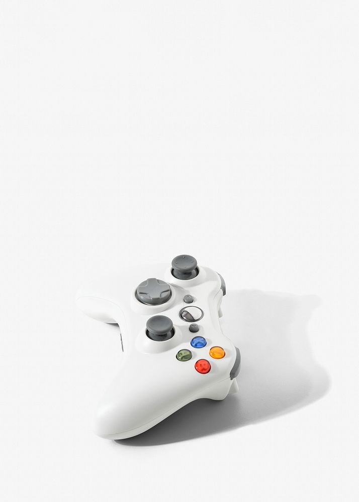 White gaming console entertainment technology concept