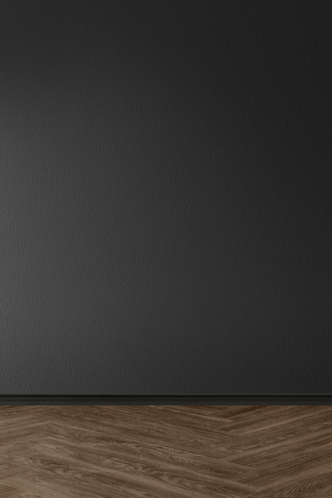 Empty room with black wall
