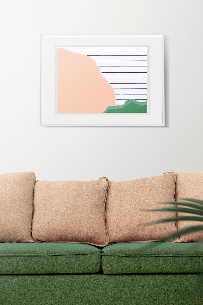 Blank frame with pastel ripped paper