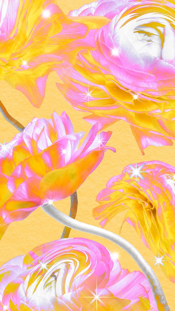 Colorful floral background wallpaper, trippy aesthetic design