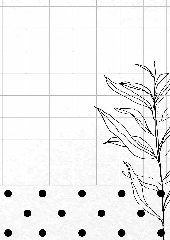 Plant background, doodle poster vector