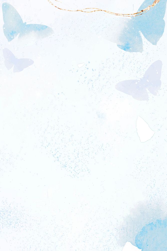 Butterfly background watercolor border vector