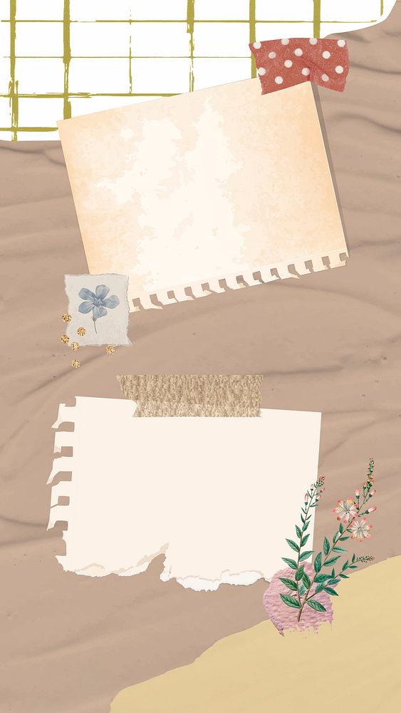 Aesthetic paper notes background wallpaper vector
