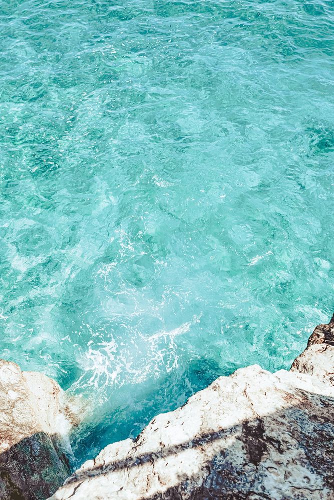 Sea wallpaper Amalfi Coast in Italy, bright blue tone filter