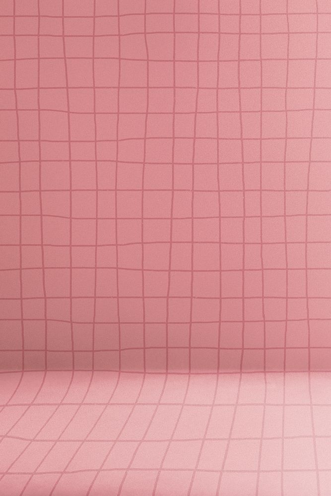 Pink product backdrop, grid pattern shelf