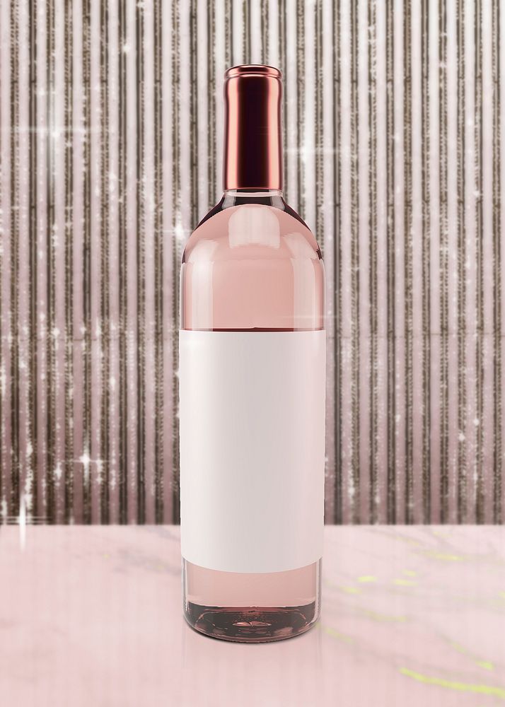 Festive Ros&eacute; wine on pink background