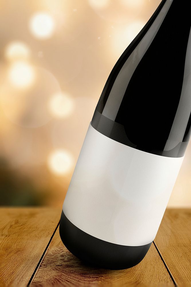 Blank label, red wine bottle beverage packaging and branding