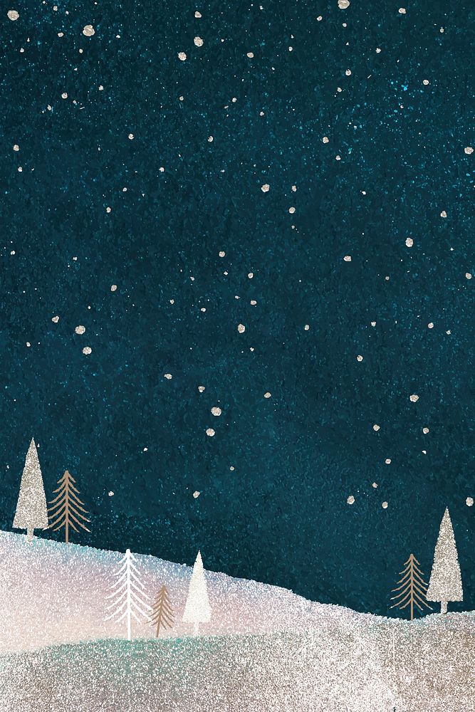 Winter night background, festive holiday design vector