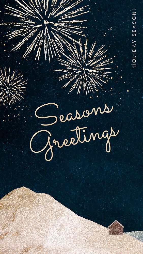 New year mobile wallpaper template, festive season design vector