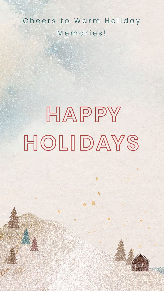 Happy holiday phone wallpaper template, Christmas season design vector