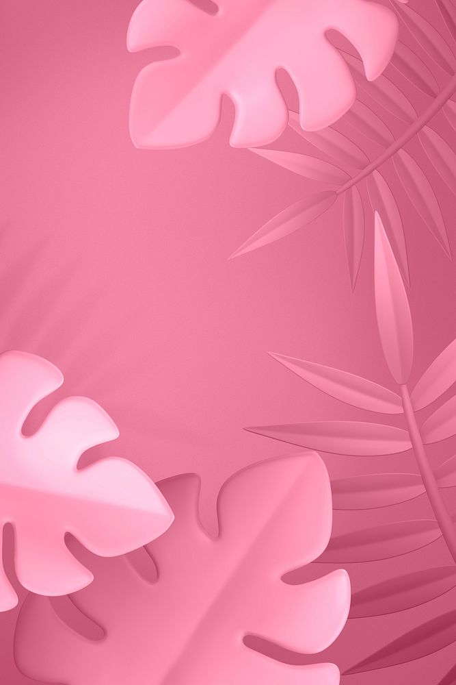 Pink leaf background, botanical design