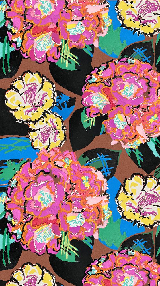 Vintage feminine iPhone wallpaper, floral pattern 4k background