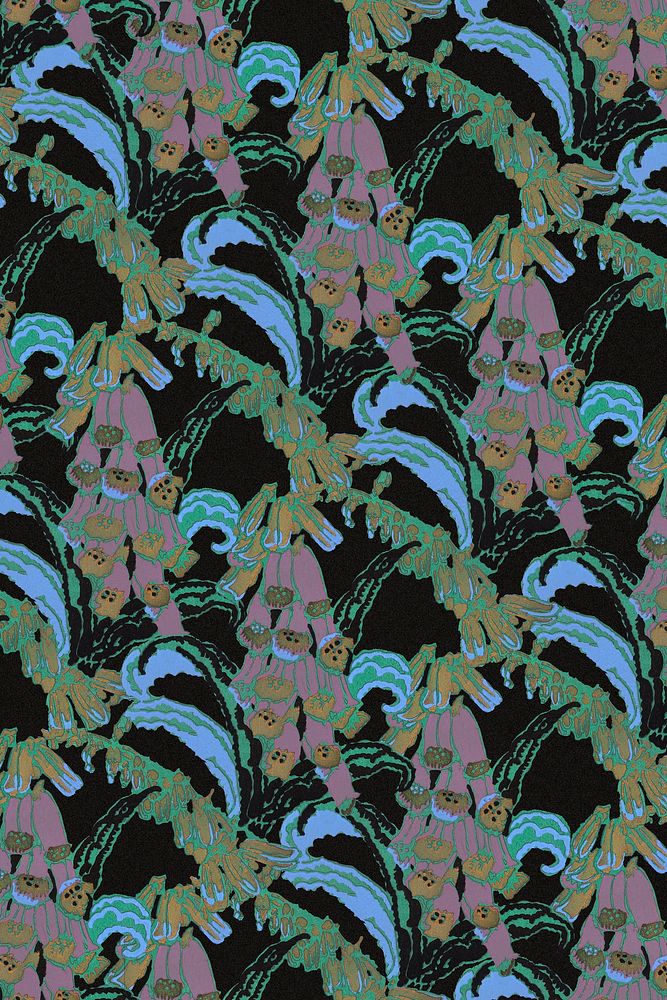 Art deco flower background, vintage pattern