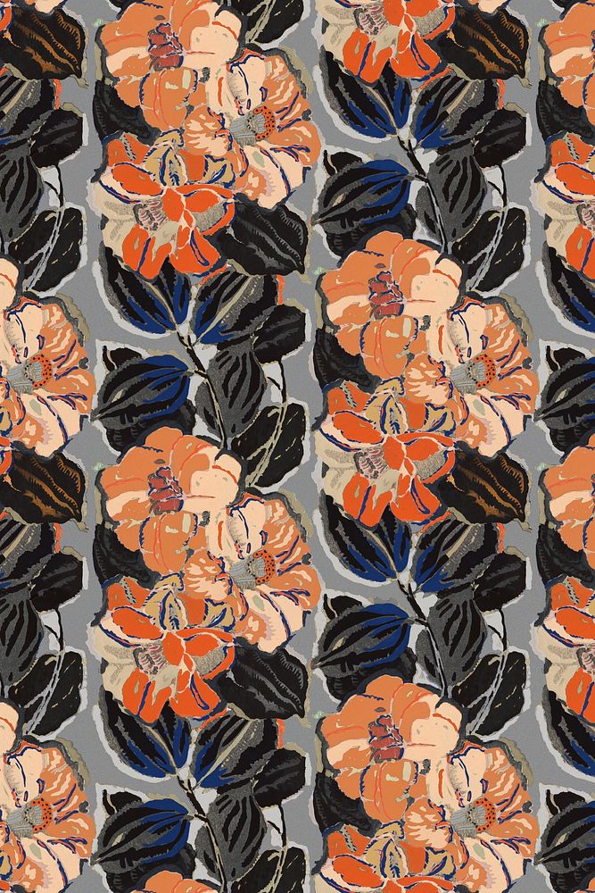 Aesthetic flower background, vintage pattern, art deco