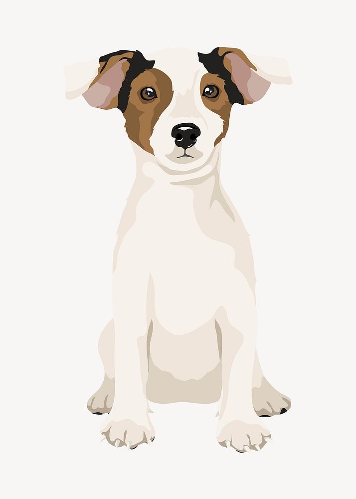 Cute puppy, Jack Russell Terrier baby dog illustration vector