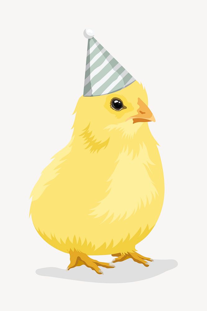 Baby chick in party hat illustration vector