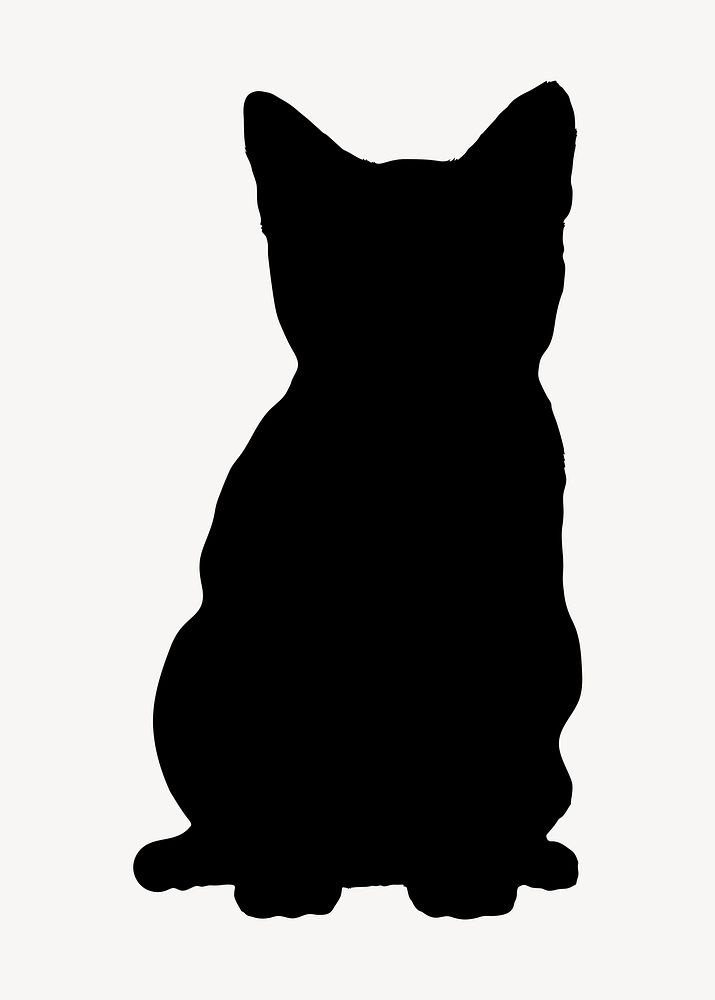 Kitten pet silhouette, animal illustration psd