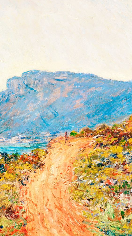 Claude Monet phone wallpaper,  Corniche near Monaco illustration remixed by rawpixel 