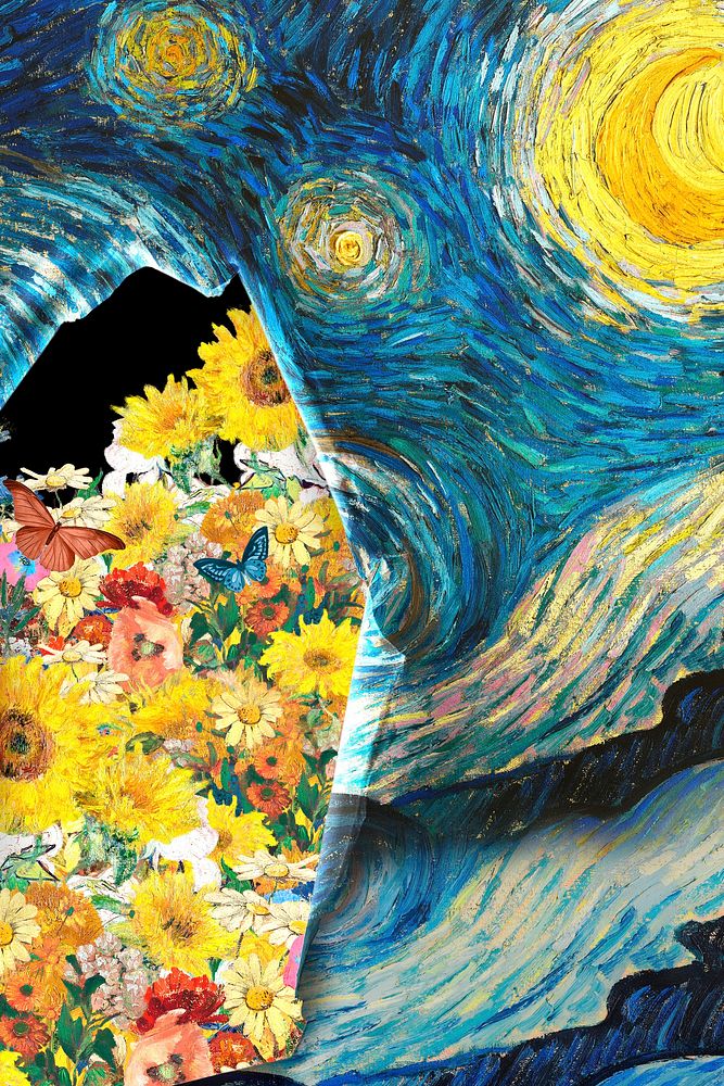 Starry Night background, Van Gogh's artwork remixed by rawpixel