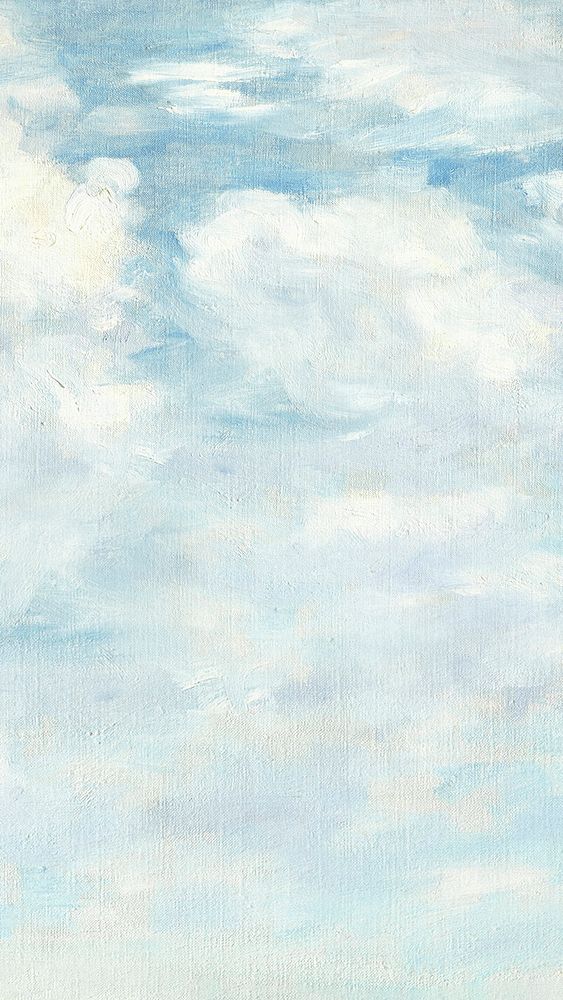 Cloudy sky phone wallpaper, vintage illustration remixed by rawpixel 