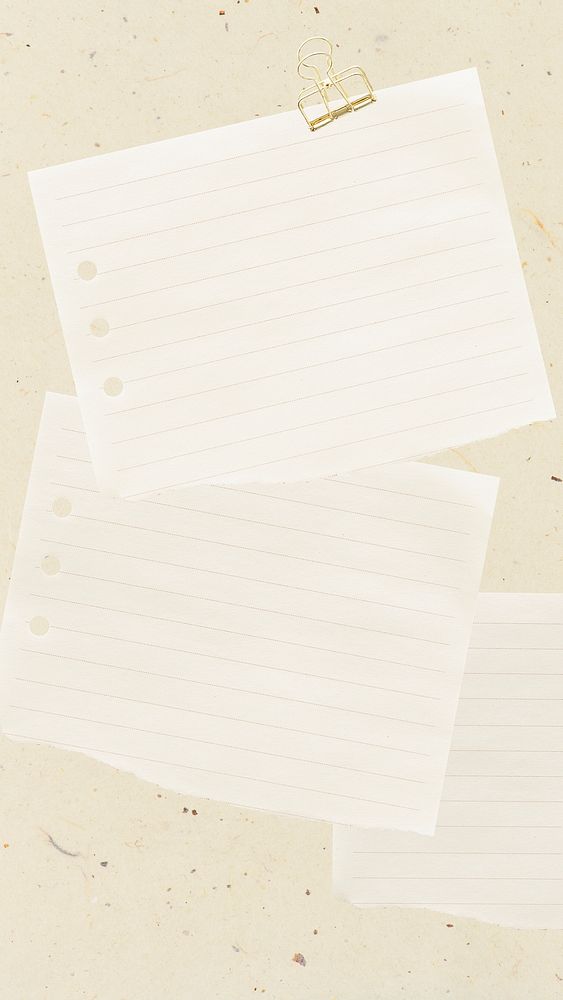 Note paper phone wallpaper, beige background psd