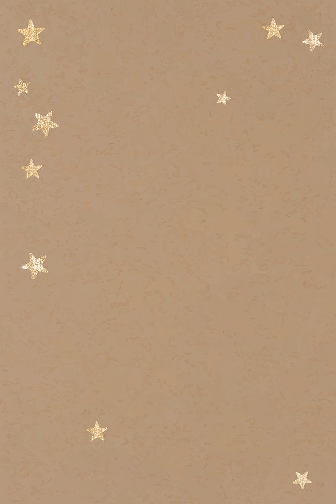 Brown background, star frame design vector
