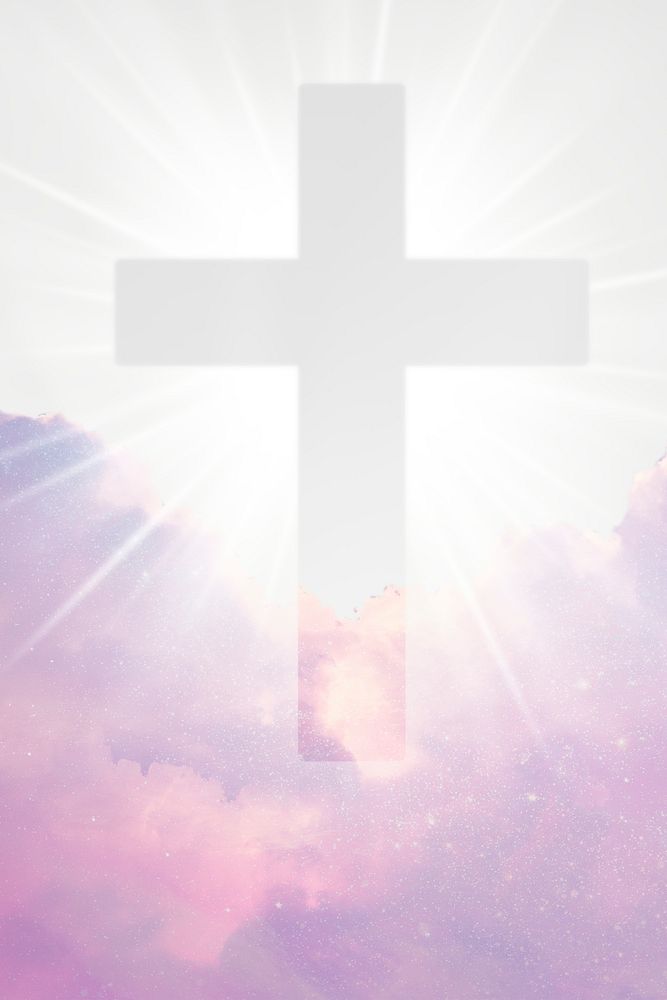 Aesthetic Christian sky background, pastel purple design psd