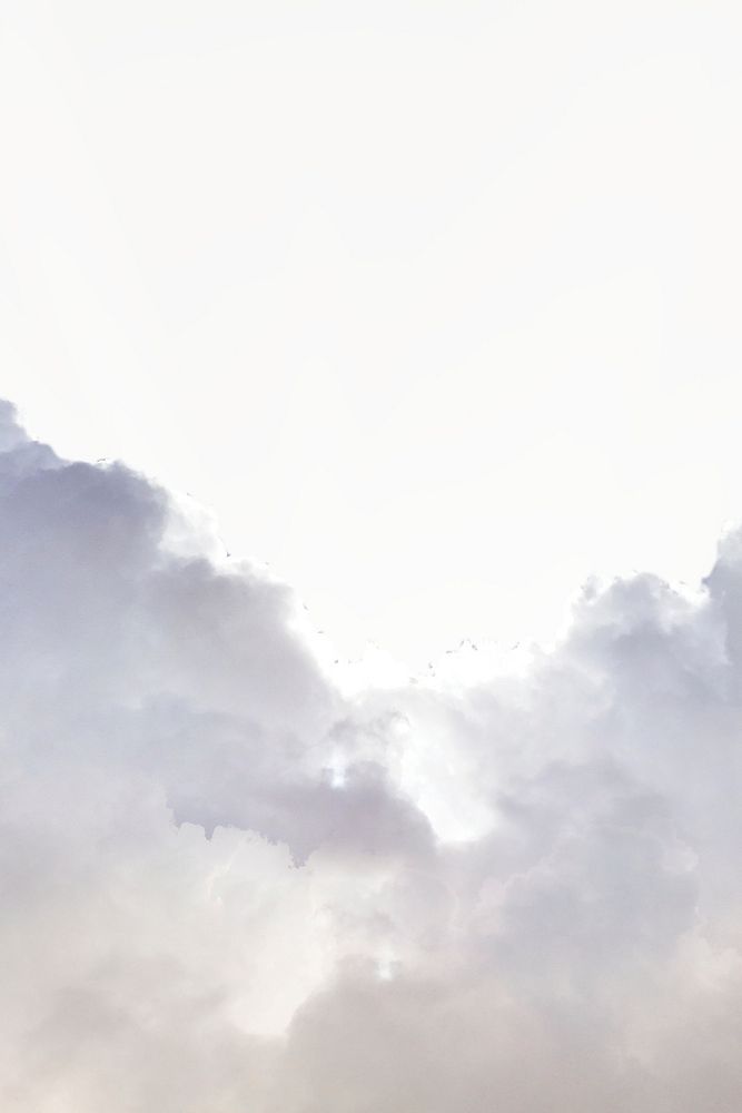 Aesthetic clouds border, off-white background psd