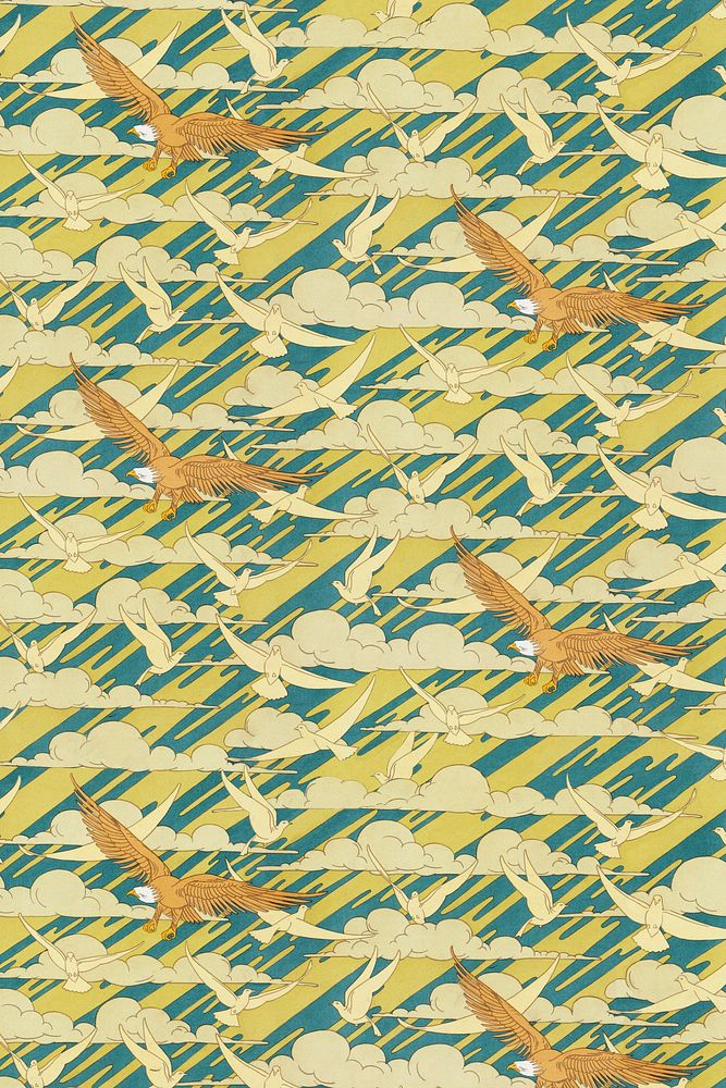 Maurice&rsquo;s eagle pattern background, vintage bird background, famous artwork remixed by rawpixel