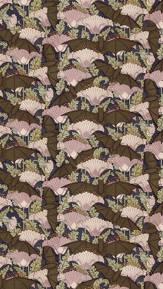 Maurice&rsquo;s floral phone wallpaper, bats, famous artwork remixed by rawpixel