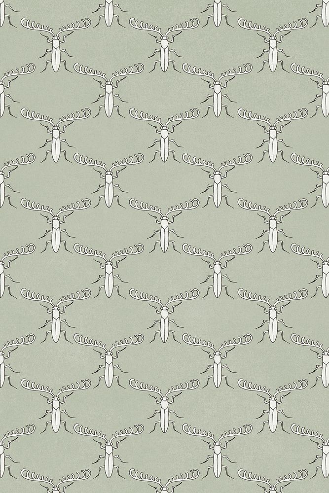 Maurice’s art deco bug background, vintage pattern, famous artwork remixed by rawpixel