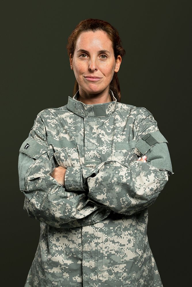 Female soldier in a uniform portrait