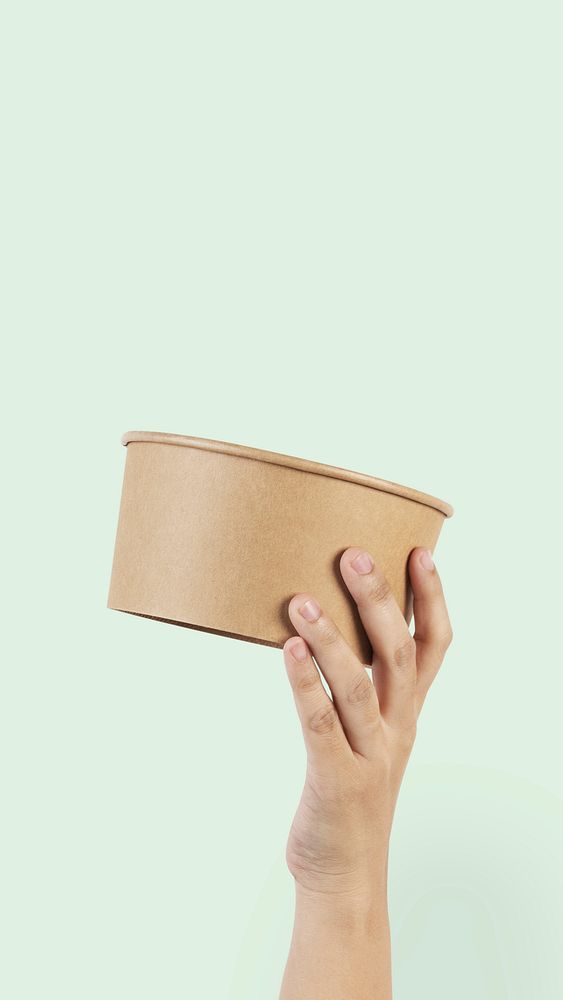 Paper bowl packaging for food takeaway concept