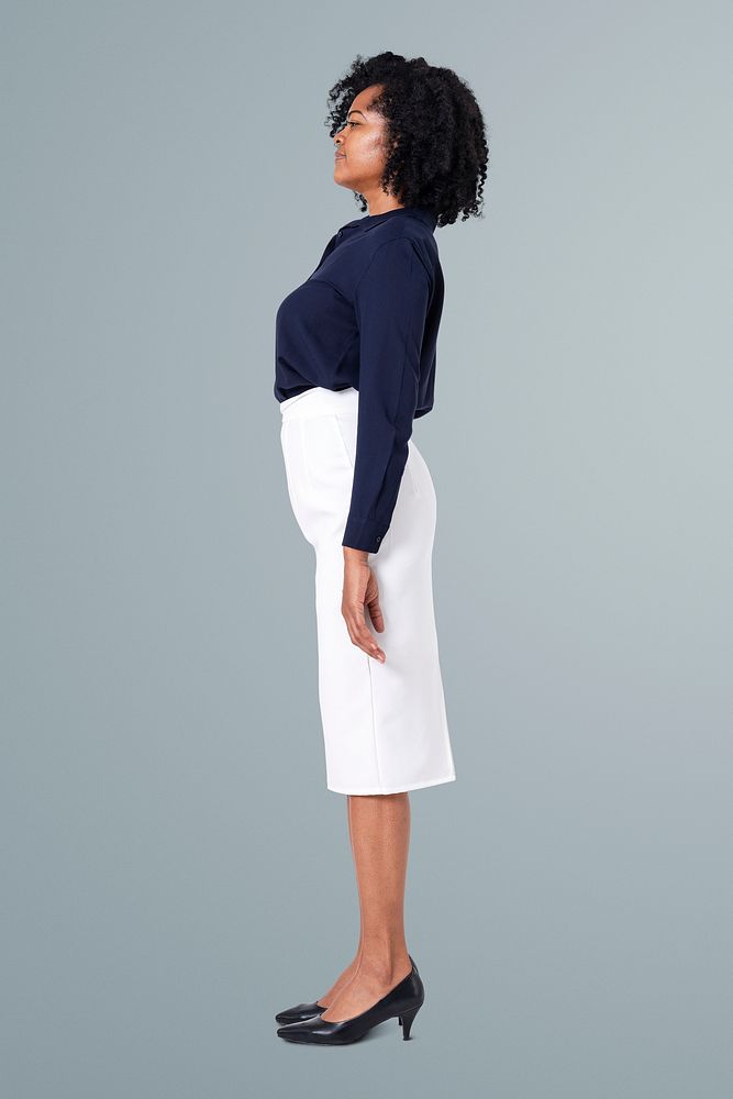 Businesswoman standing straight in confident posture