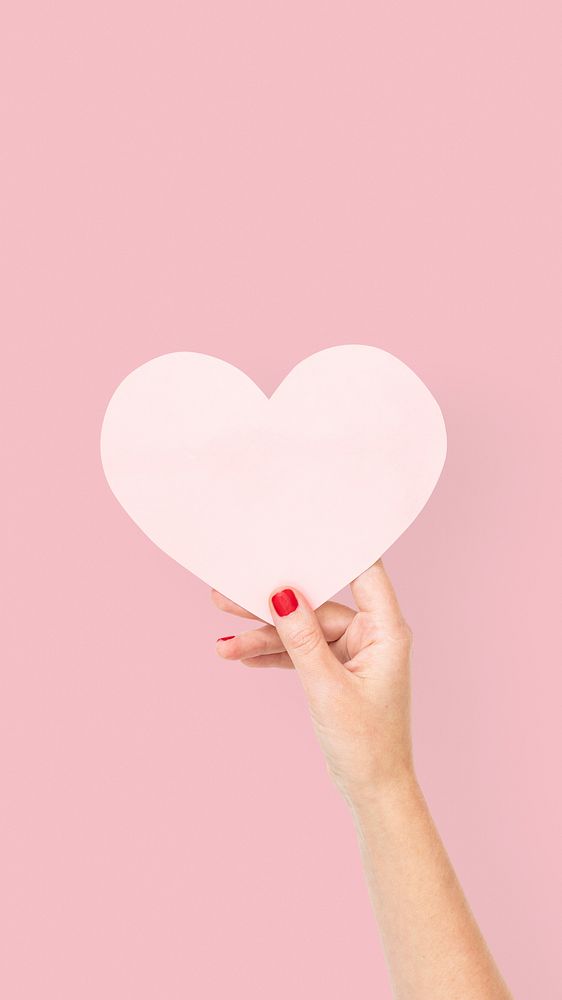 Pink paper heart for Valentines celebration